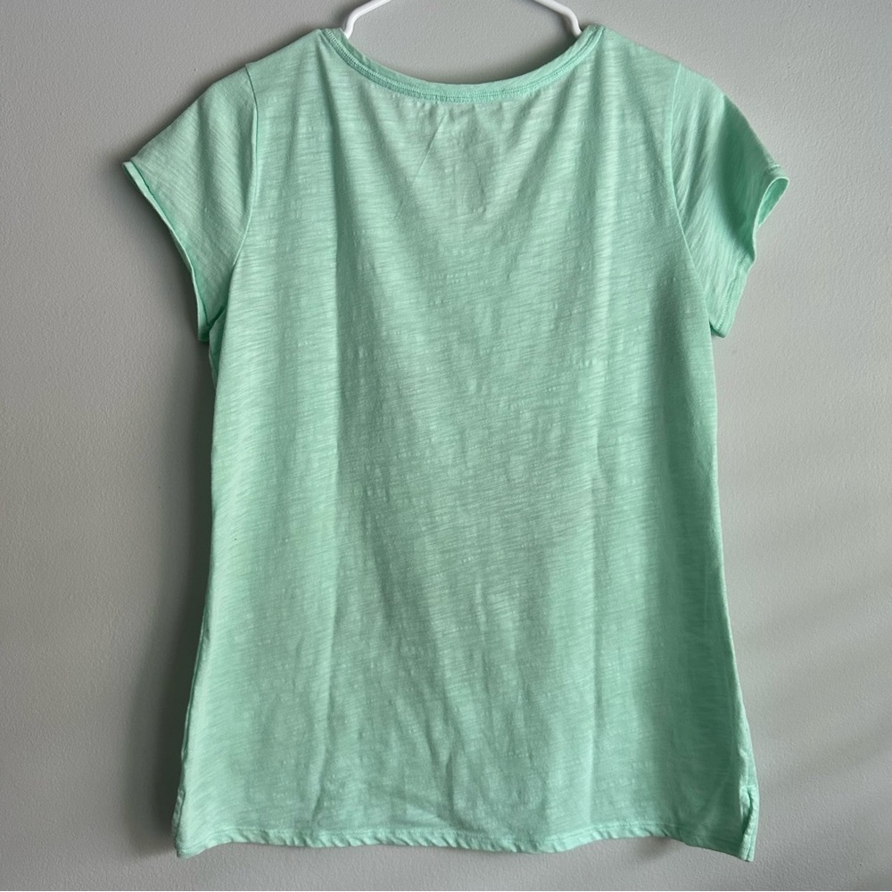 St. John’s Bay T-Shirt Mint Green Women Size M Beachy Sequins - Picture 2 of 8